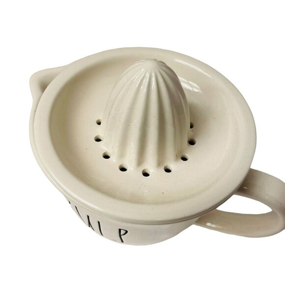 Rae Dunn Artisan Collection Ceramic Lemon Juicer & Mug CupWhite Strainer 5" x 7 - Picture 7 of 8